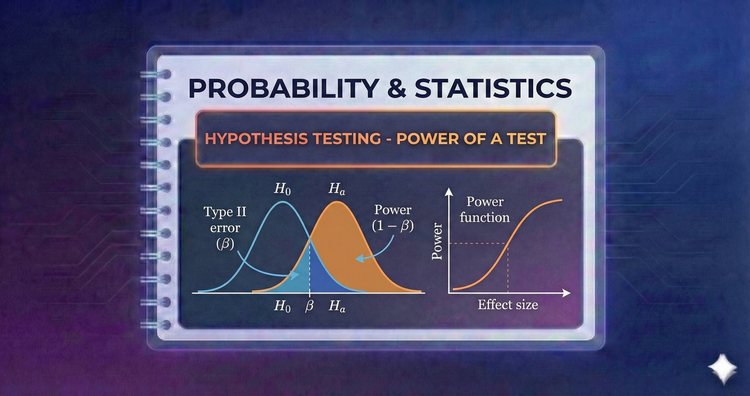 Probability & Statistics - Hypothesis Testing - Power of a Test