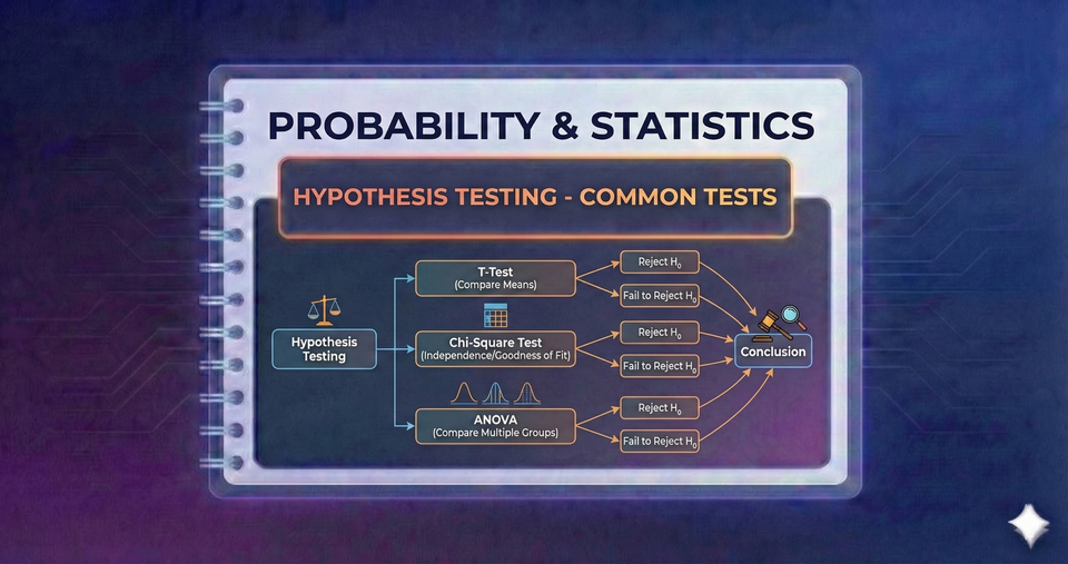 Probability & Statistics - Hypothesis Testing - Common Tests