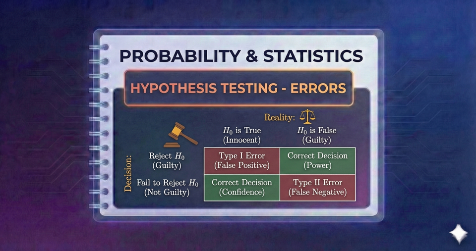 Probability & Statistics - Hypothesis Testing - Errors
